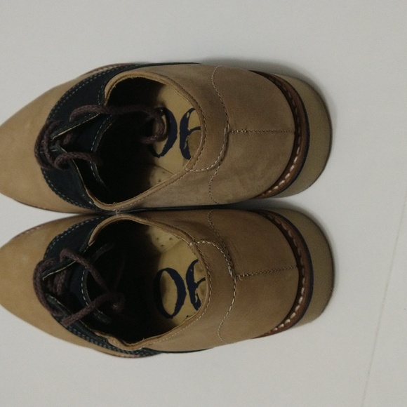 1901 Suede Navy & Tan Lace Up Oxford Shoes Size 8M #S-177 - Picture 4 of 7